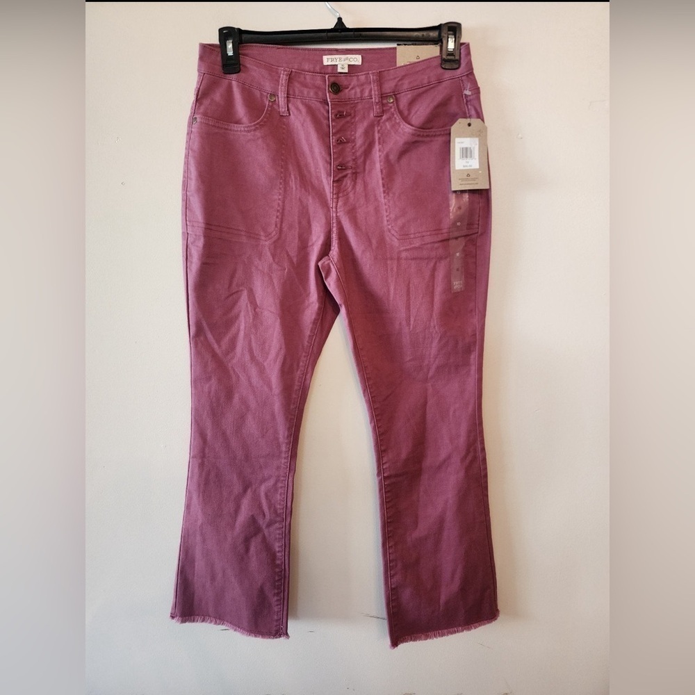 Frye and Co Harper mid rise crop flare jeans Plum size 10